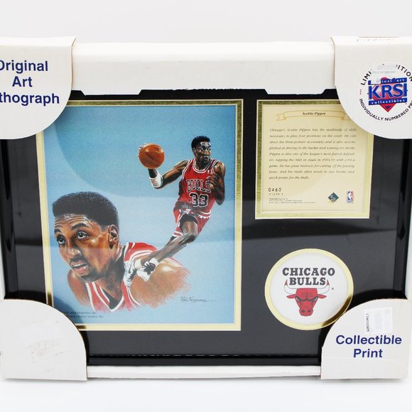 KRSI Limited Edition Original Art Lithograph Chicago Bulls Scottie Pippen - Picture 1 of 2